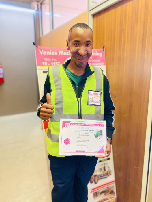 TLB training student with certificate