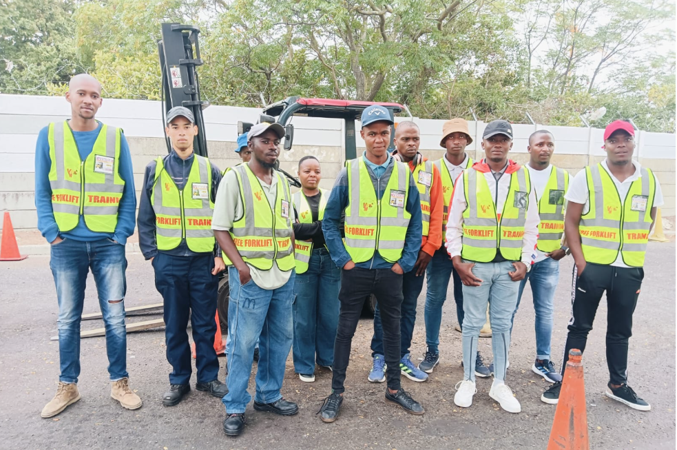 Certified forklift training student South Africa